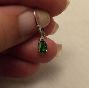 Genuine Chrome Diopside & Sterling silver tiny earrings